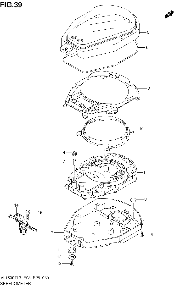 Diagrama de SPEEDOMETER VL1500TL3 E33