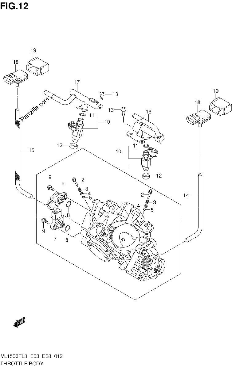 Diagrama de THROTTLE BODY VL1500TL3 E28