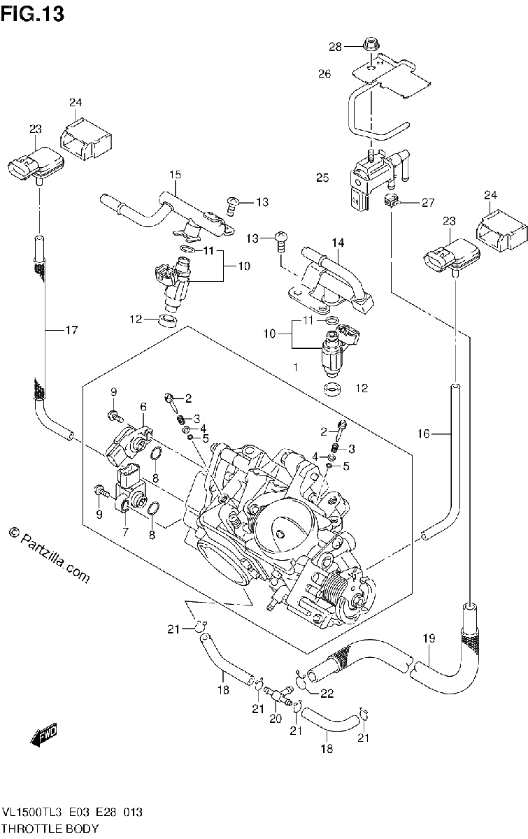 Diagrama de THROTTLE BODY VL1500TL3 E33