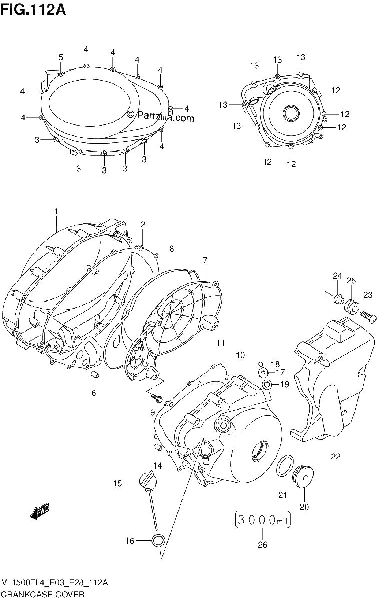 Diagrama de CRANKCASE COVER