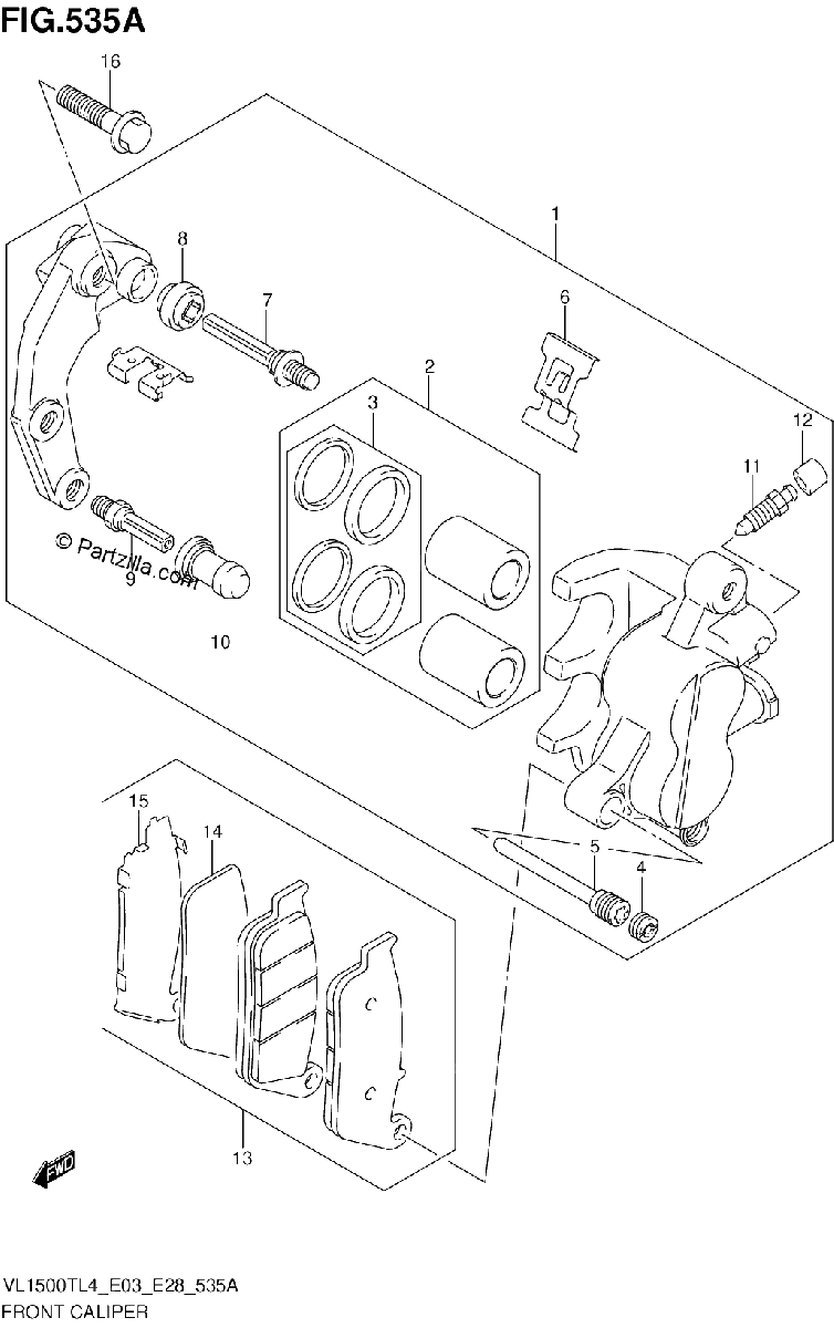 Diagrama de FRONT CALIPER