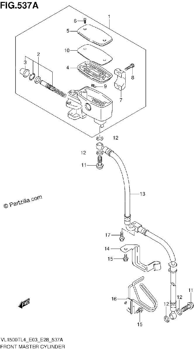 Diagrama de FRONT MASTER CYLINDER