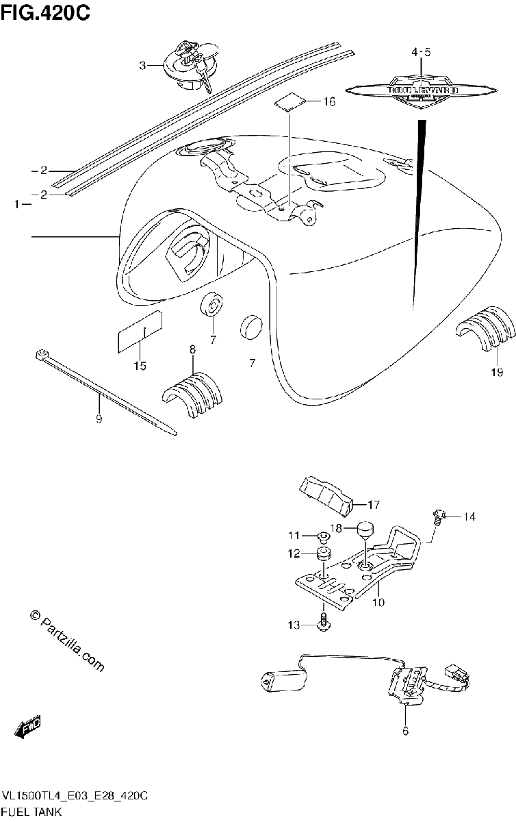 Diagrama de FUEL TANK VL1500TL4 E33