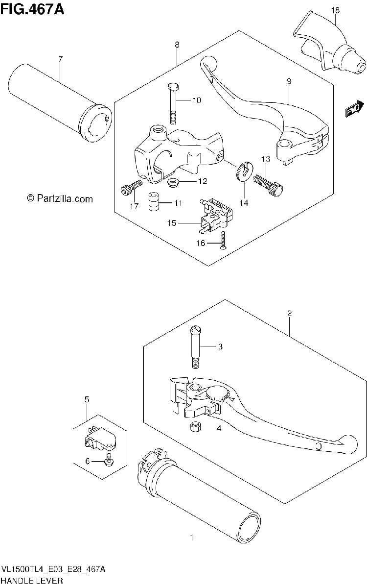 Diagrama de HANDLE LEVER