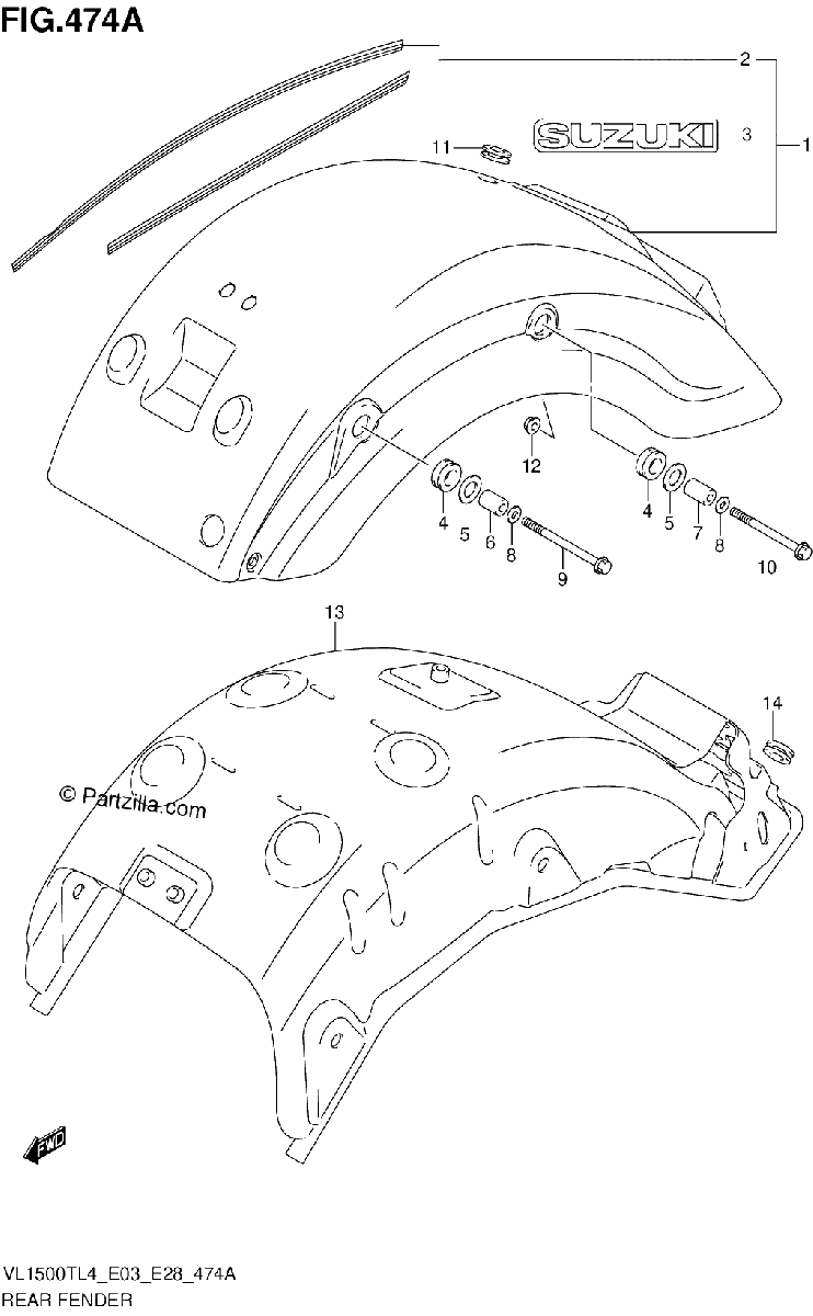 Diagrama de REAR FENDER