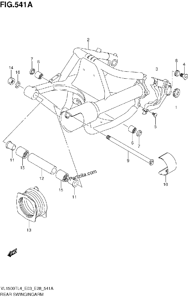 Diagrama de REAR SWINGINGARM