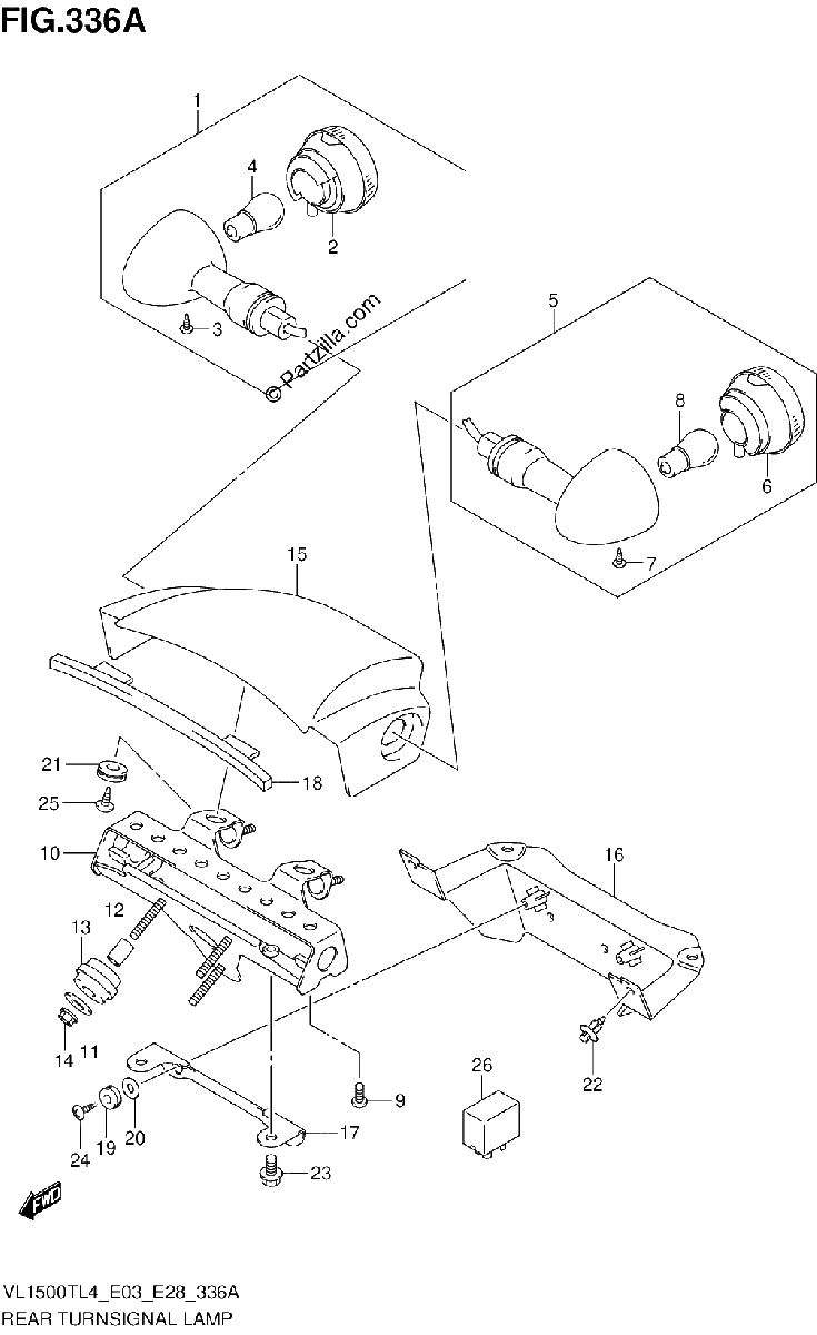 Diagrama de REAR TURNSIGNAL LAMP
