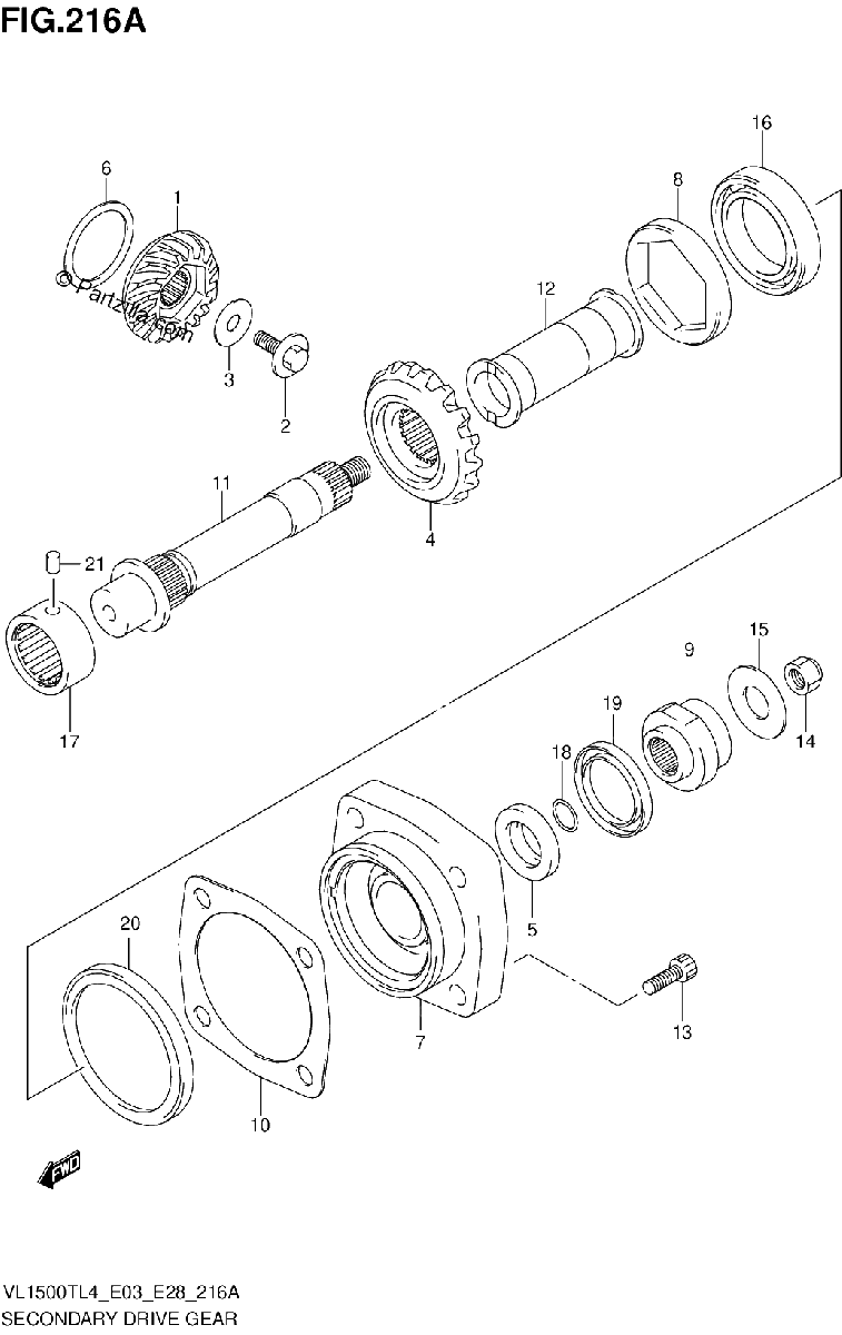 Diagrama de SECONDARY DRIVE GEAR