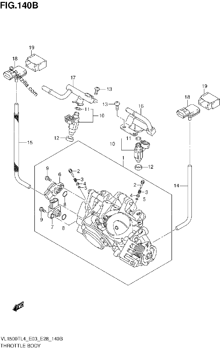 Diagrama de THROTTLE BODY VL1500TL4 E28