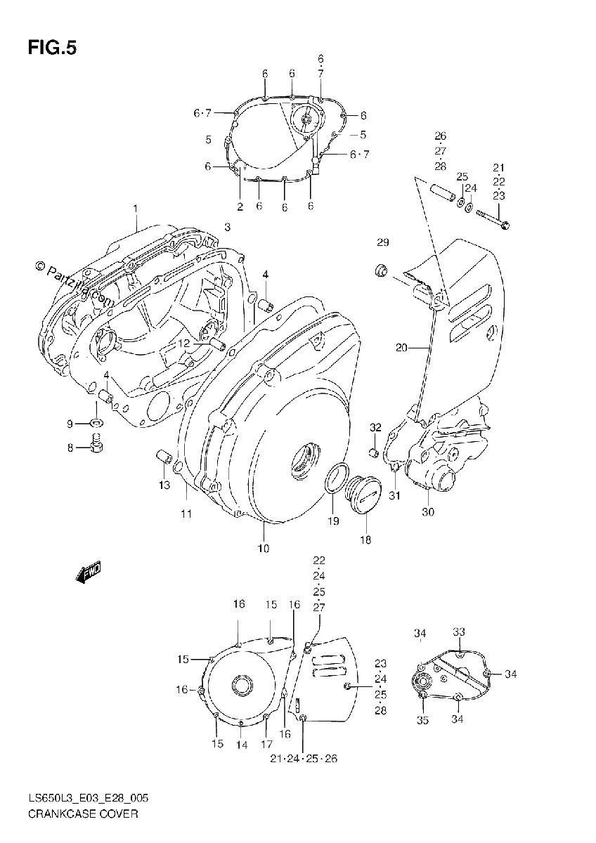 Diagrama de CRANKCASE COVER