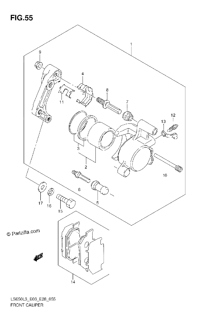 Diagrama de FRONT CALIPER