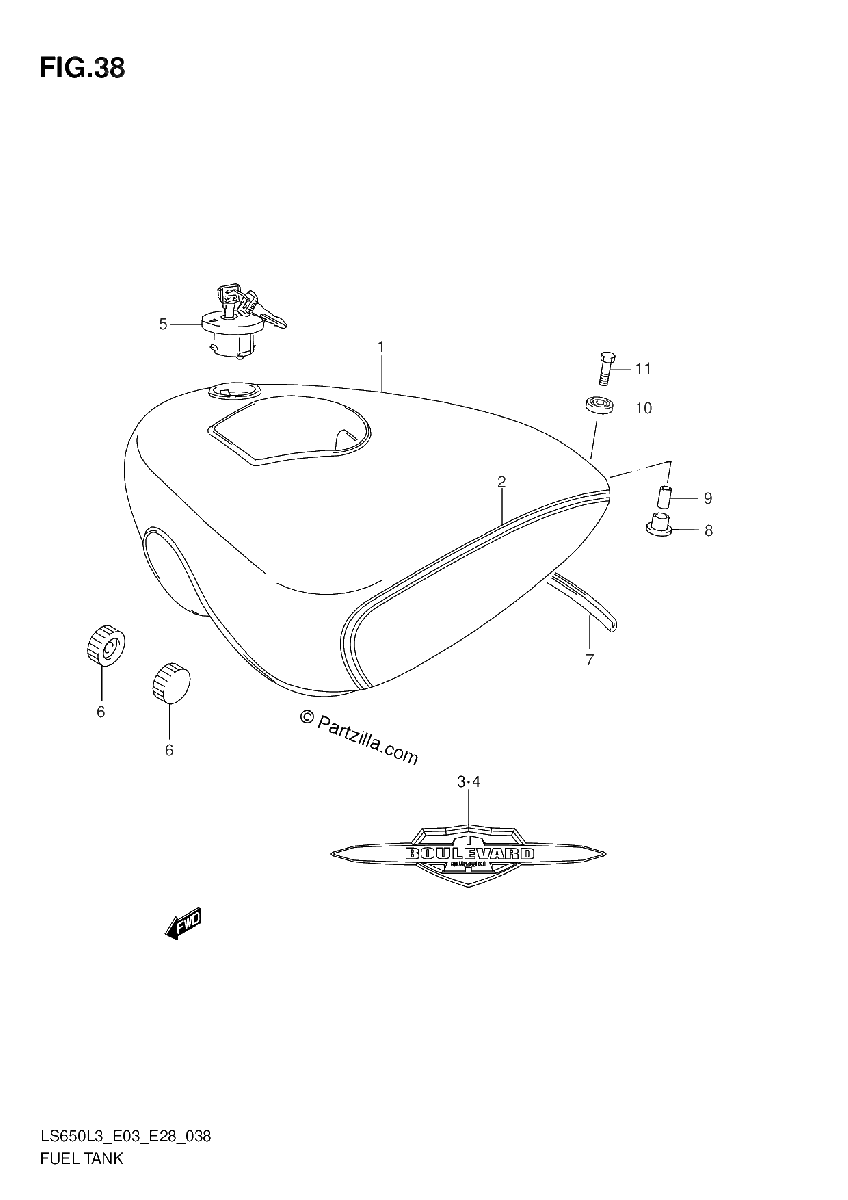 Diagrama de FUEL TANK LS650L3 E28