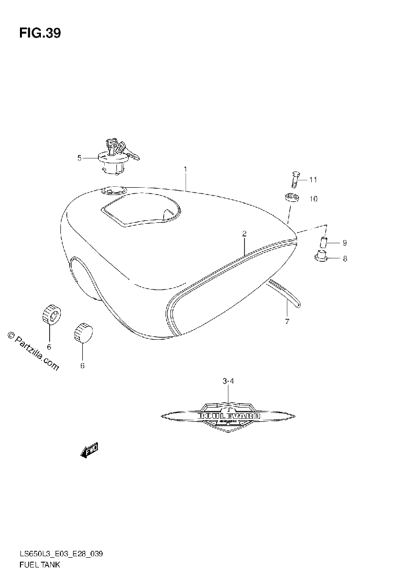 Diagrama de FUEL TANK LS650L3 E33