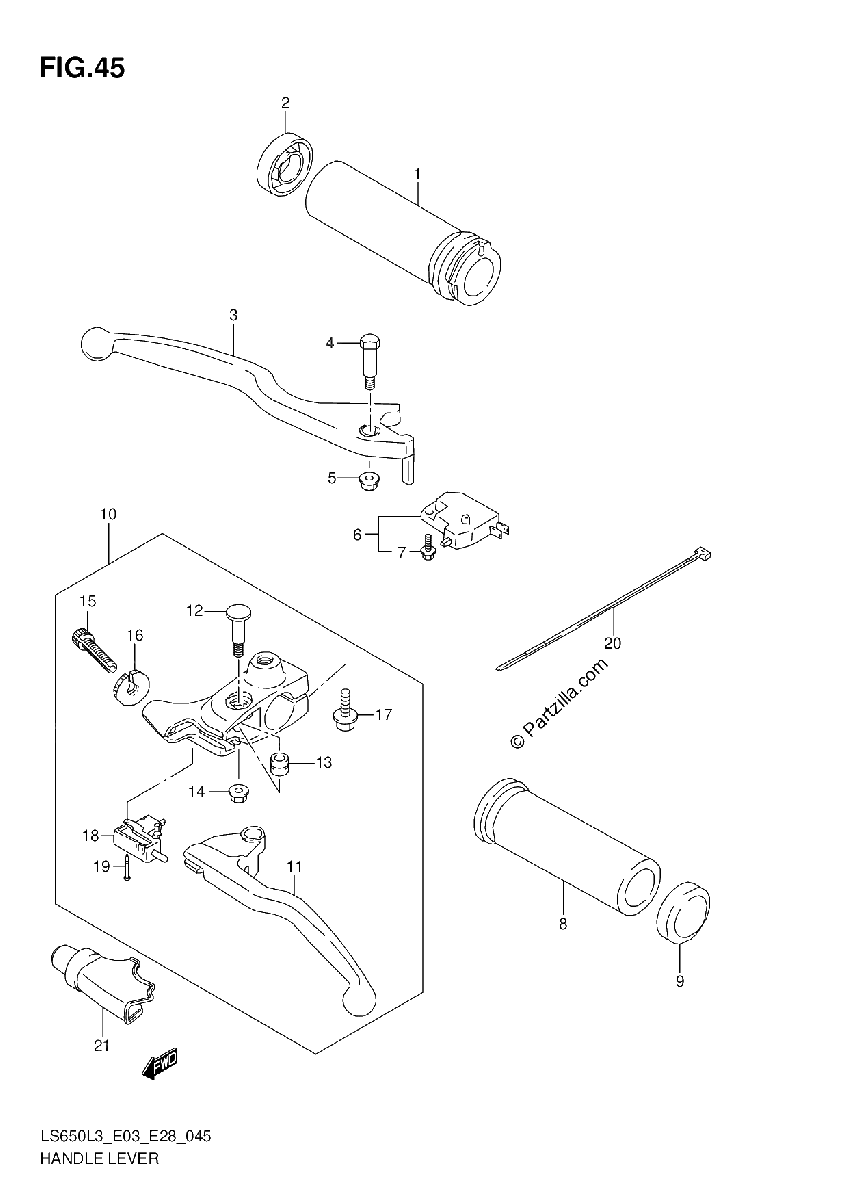 Diagrama de HANDLE LEVER