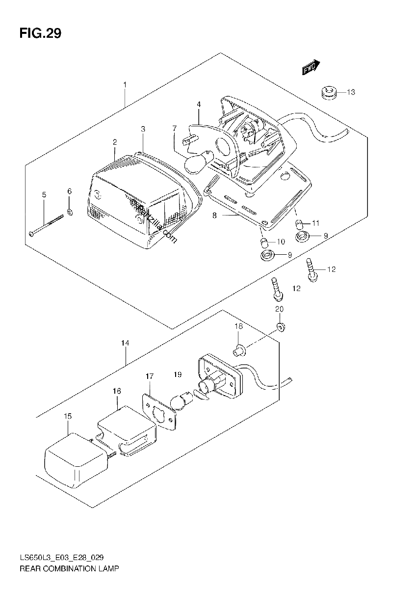 Diagrama de REAR COMBINATION LAMP