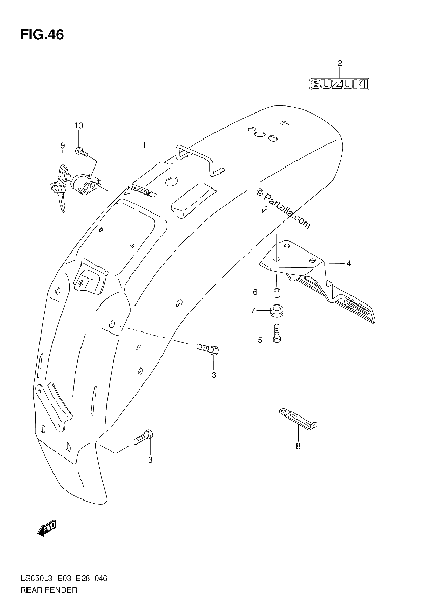 Diagrama de REAR FENDER