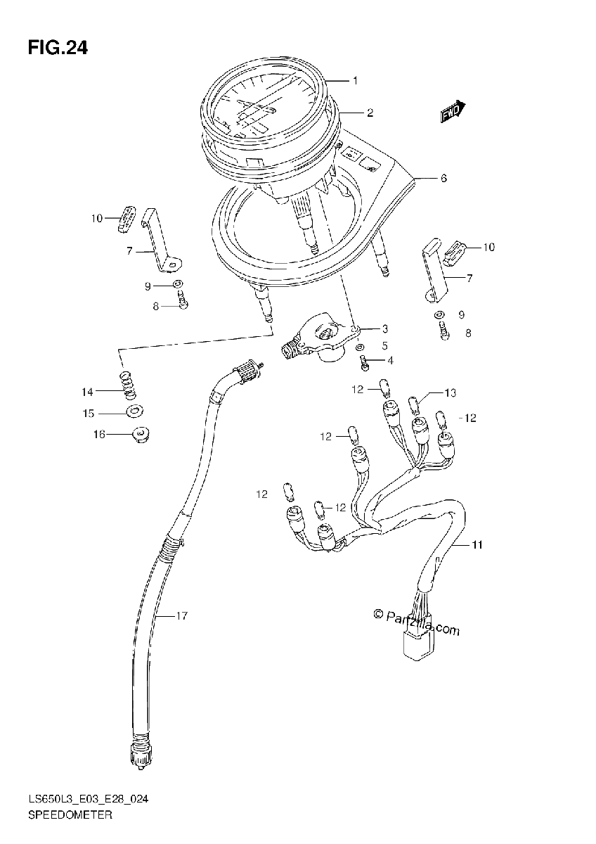 Diagrama de SPEEDOMETER LS650L3 E03