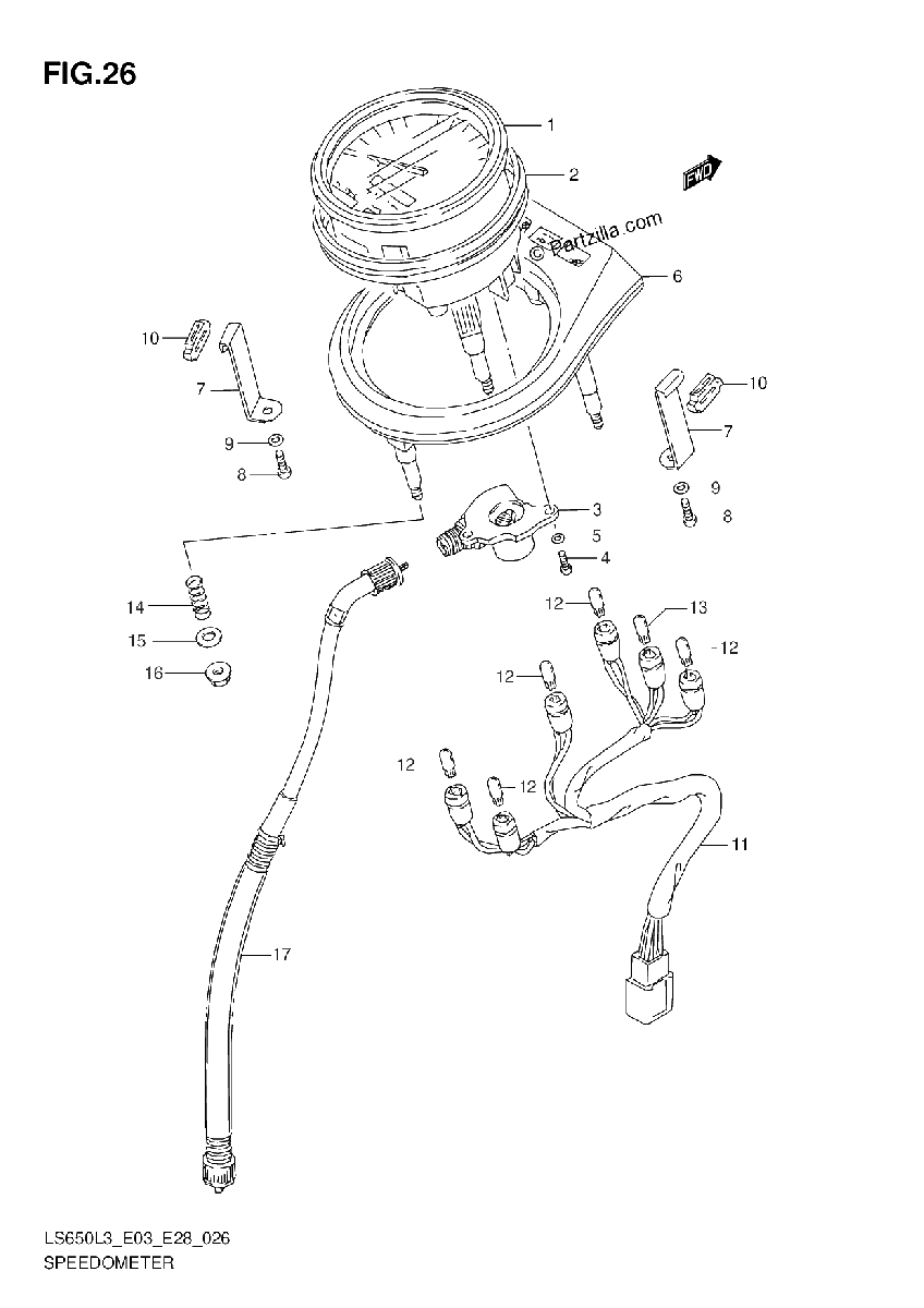 Diagrama de SPEEDOMETER LS650L3 E33