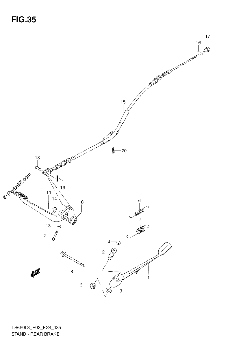 Diagrama de STAND REAR BRAKE
