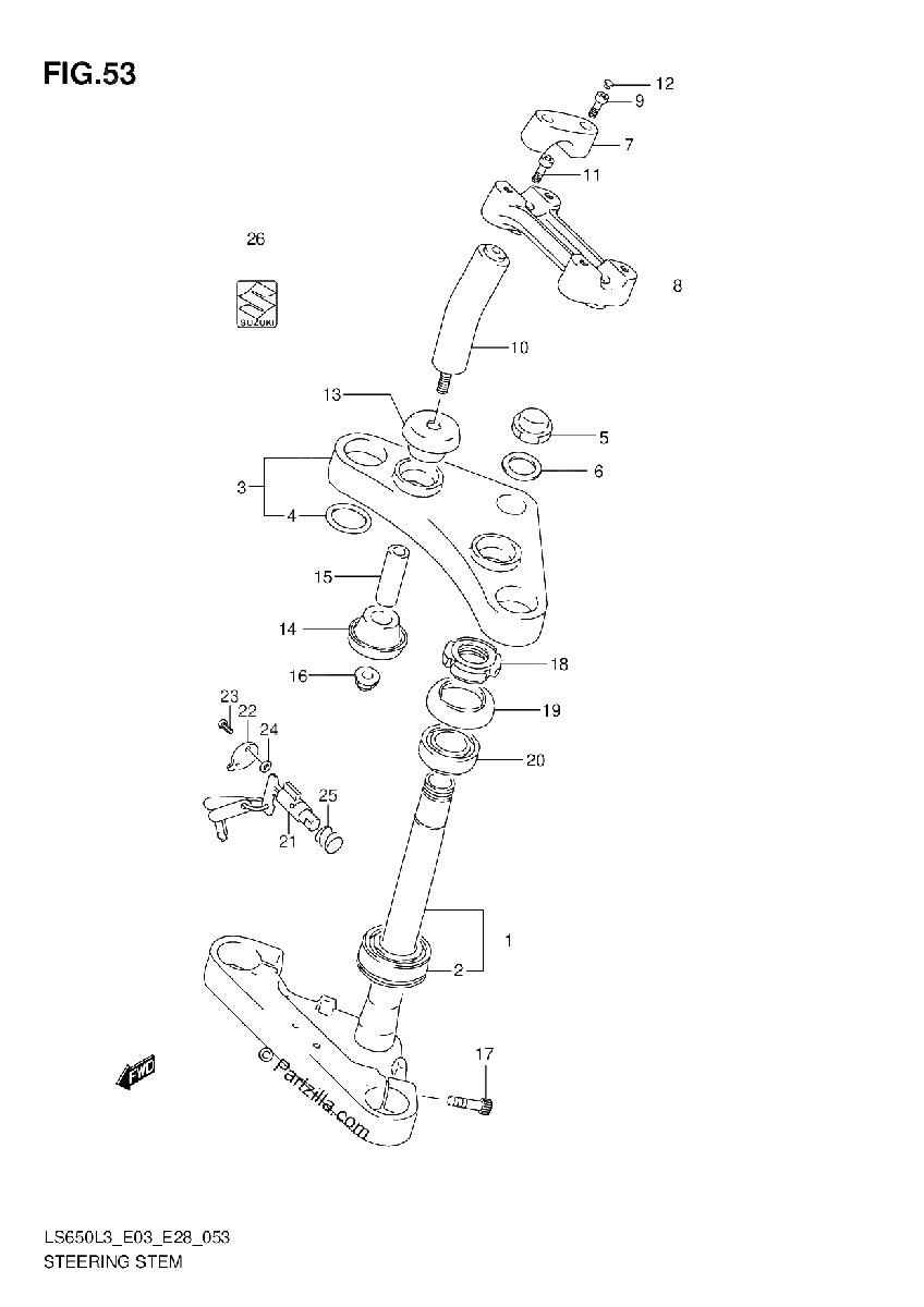 Diagrama de STEERING STEM