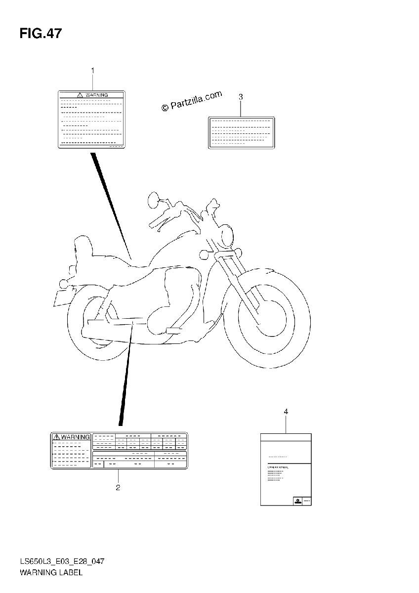 Diagrama de WARNING LABEL LS650L3 E03
