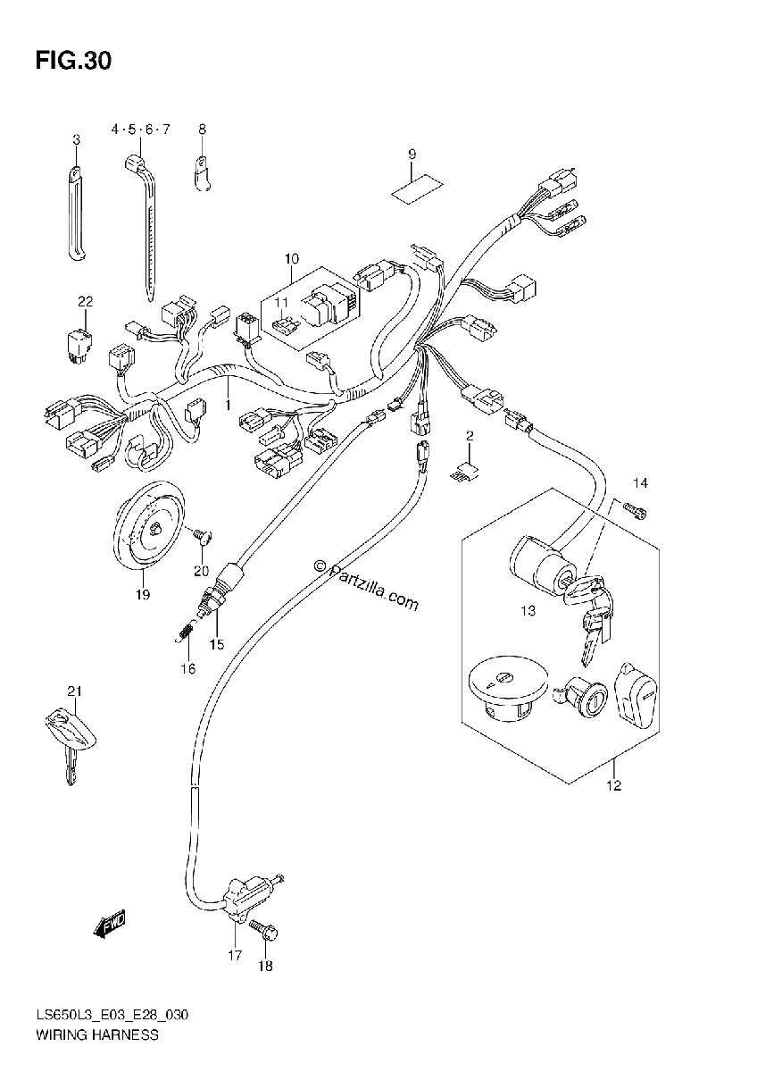Diagrama de WIRING HARNESS LS650L3 E03