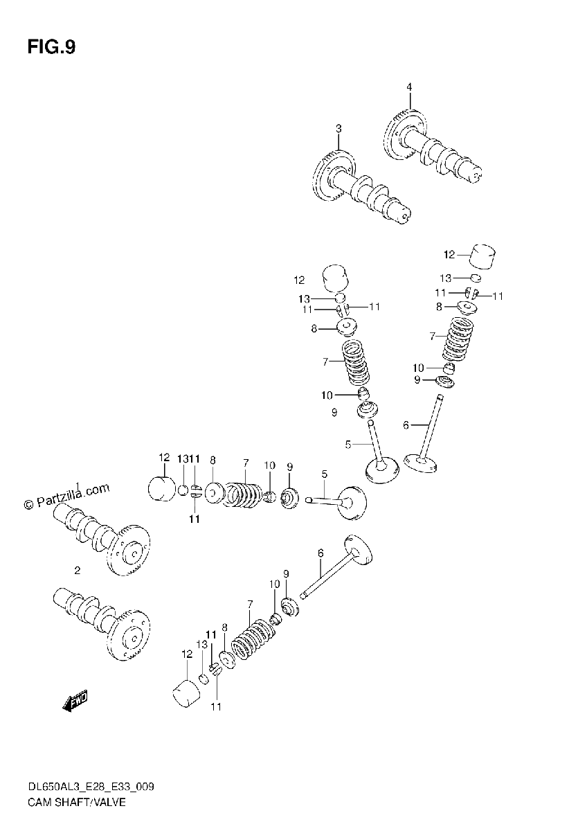 Diagrama de CAM SHAFT VALVE