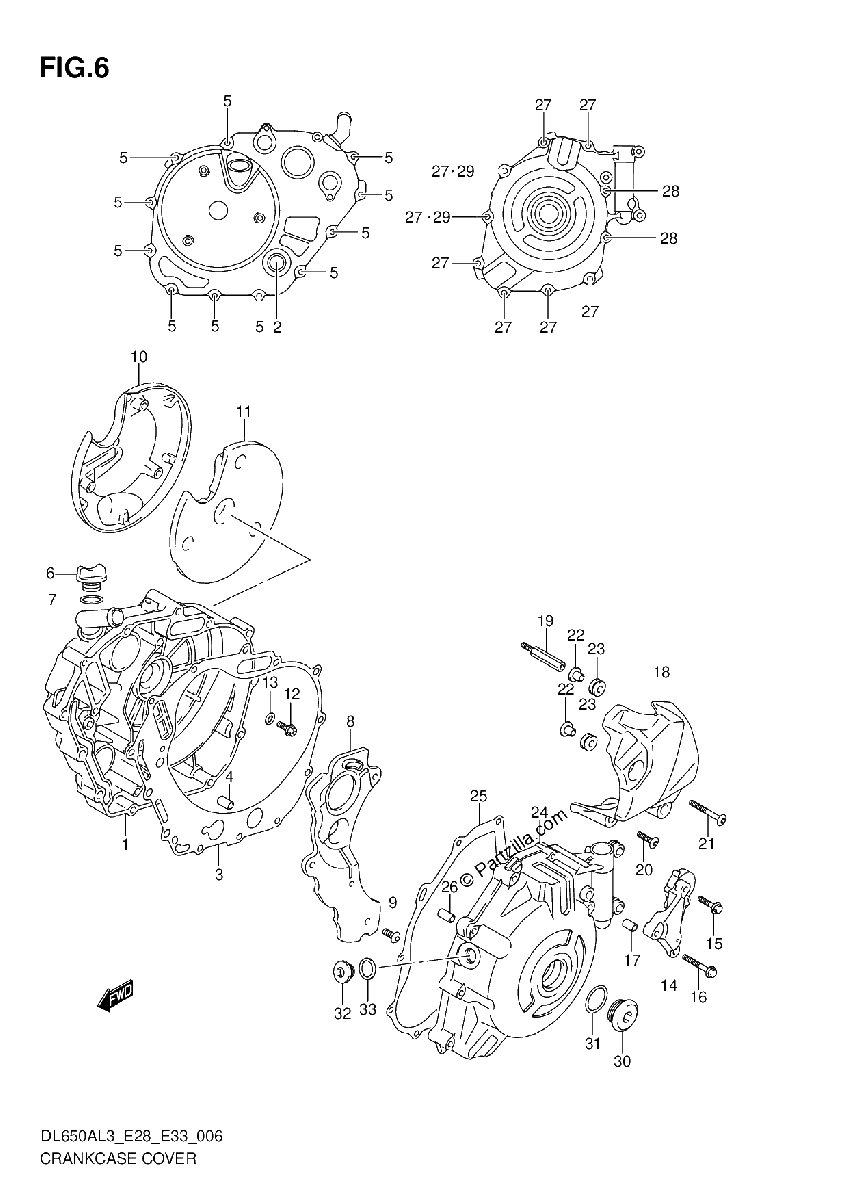 Diagrama de CRANKCASE COVER