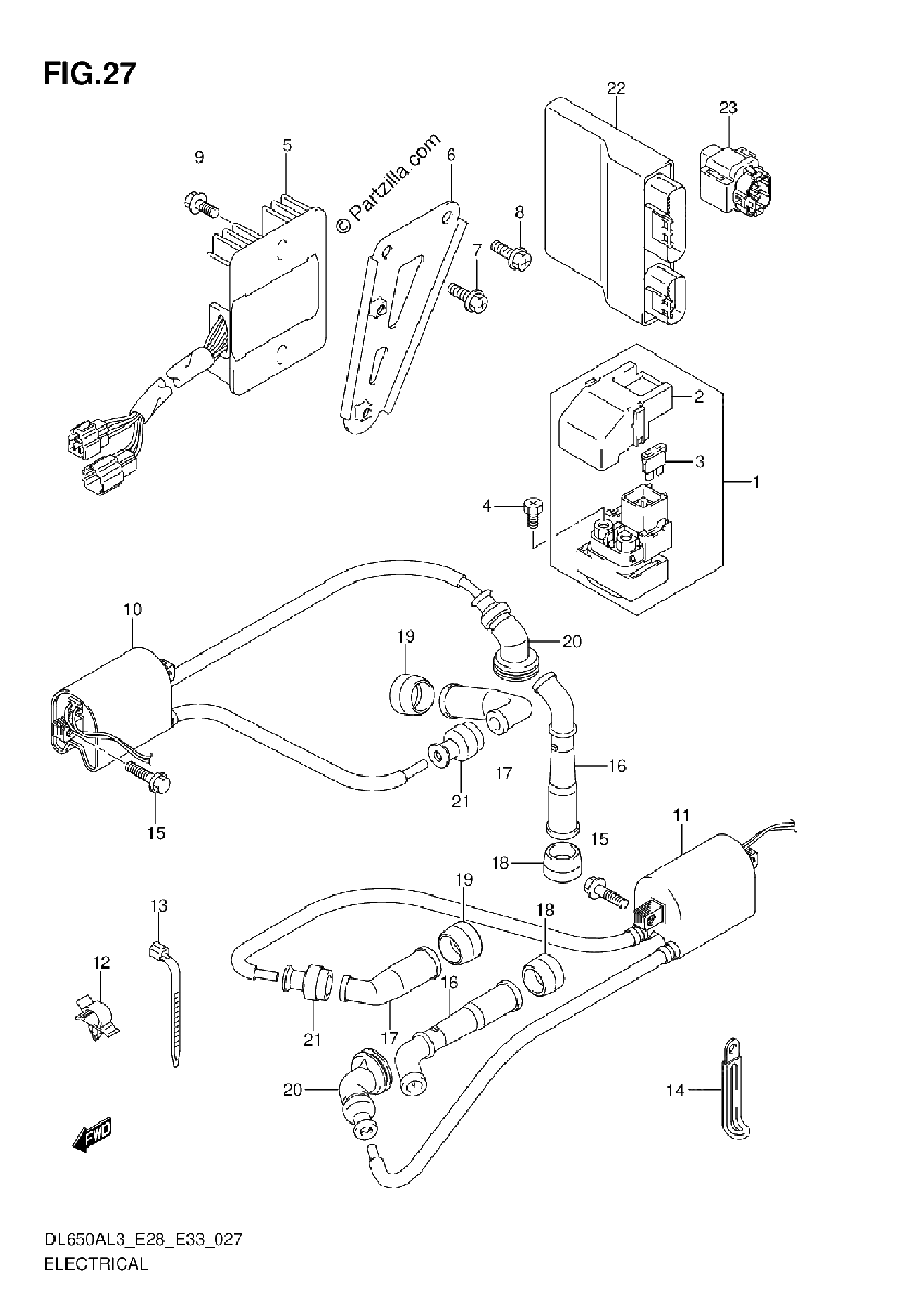 Diagrama de ELECTRICAL DL650AL3 E28