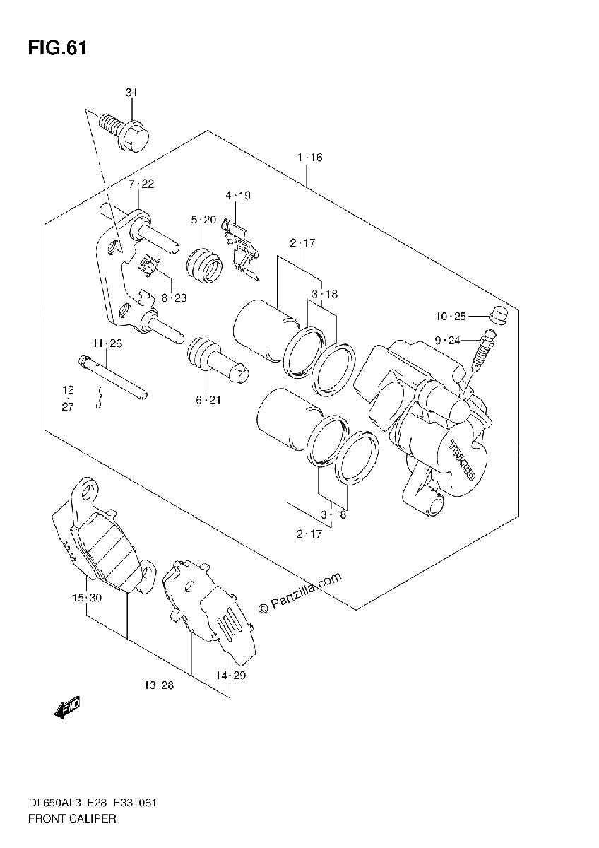 Diagrama de FRONT CALIPER