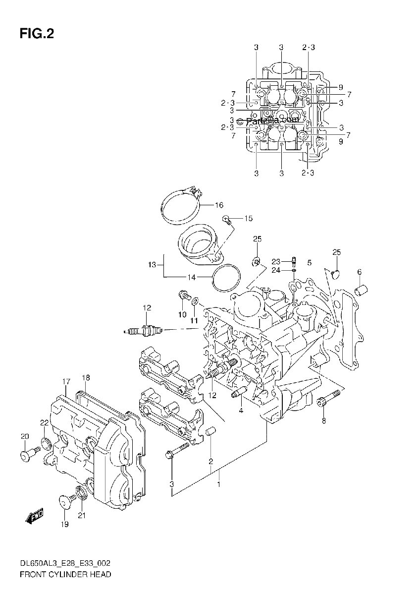 Diagrama de FRONT CYLINDER HEAD
