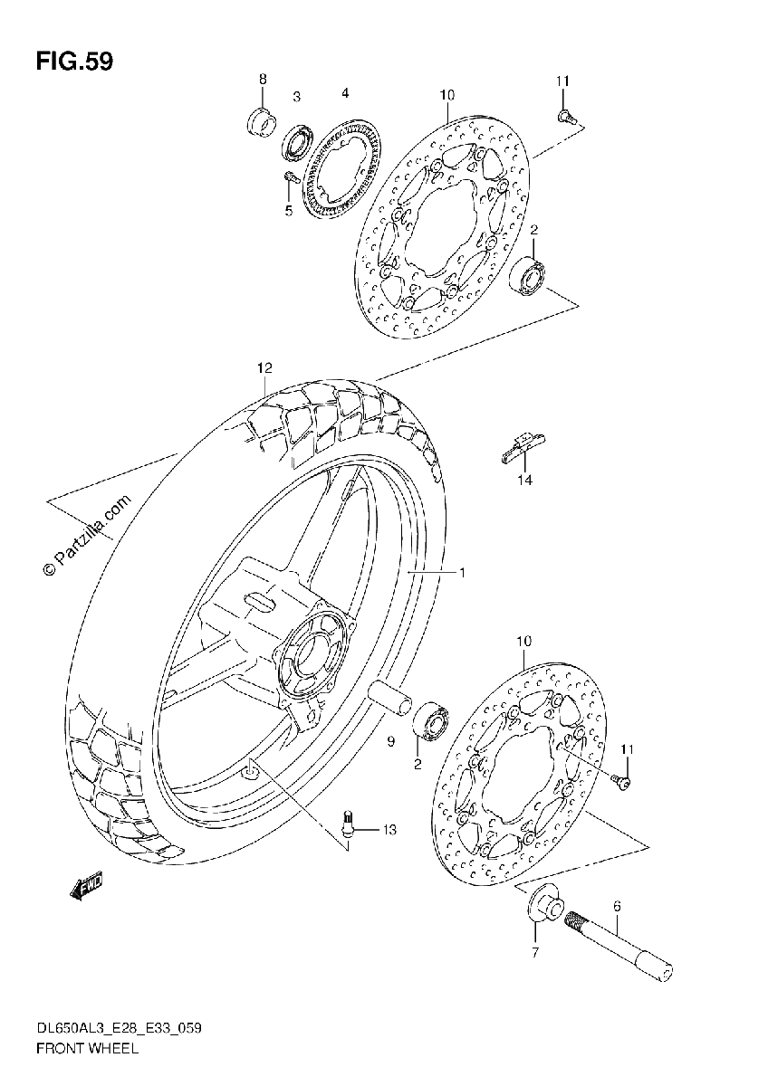 Diagrama de FRONT WHEEL