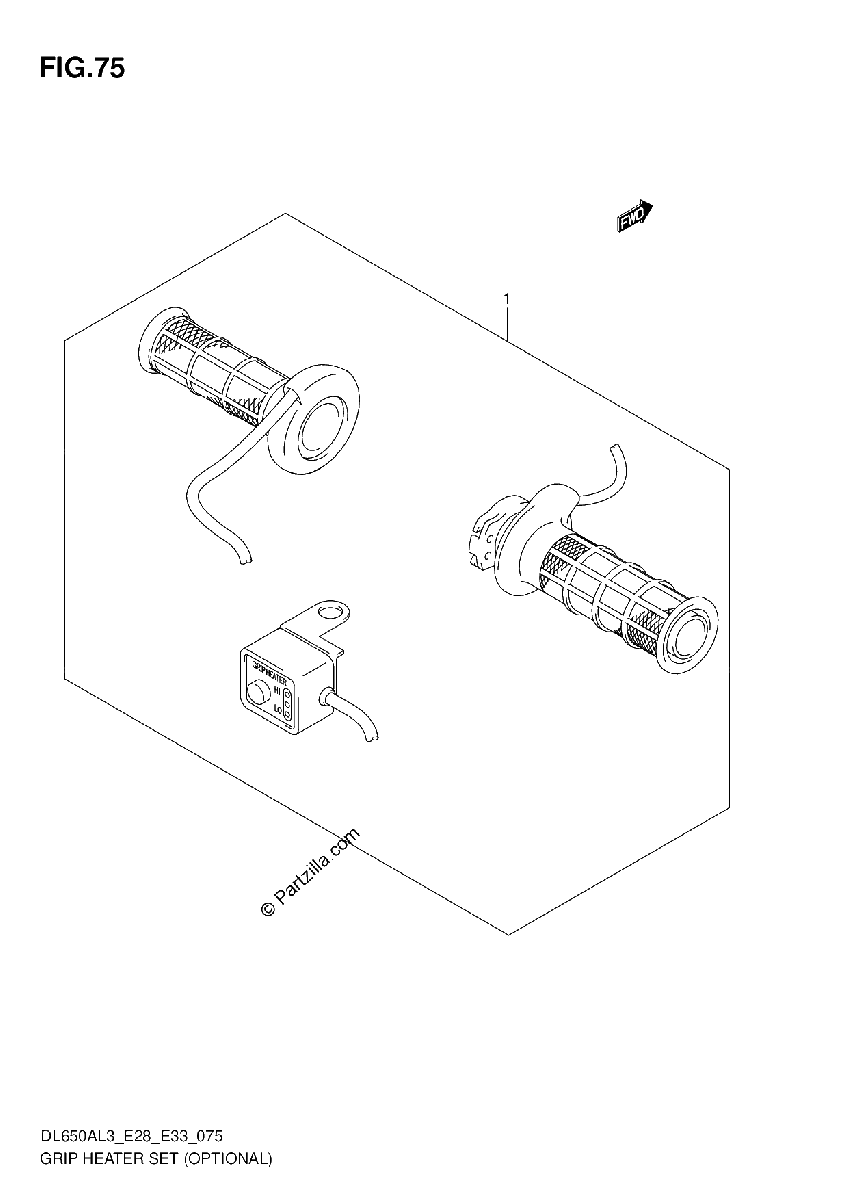 Diagrama de GRIP HEATER SET OPTIONAL