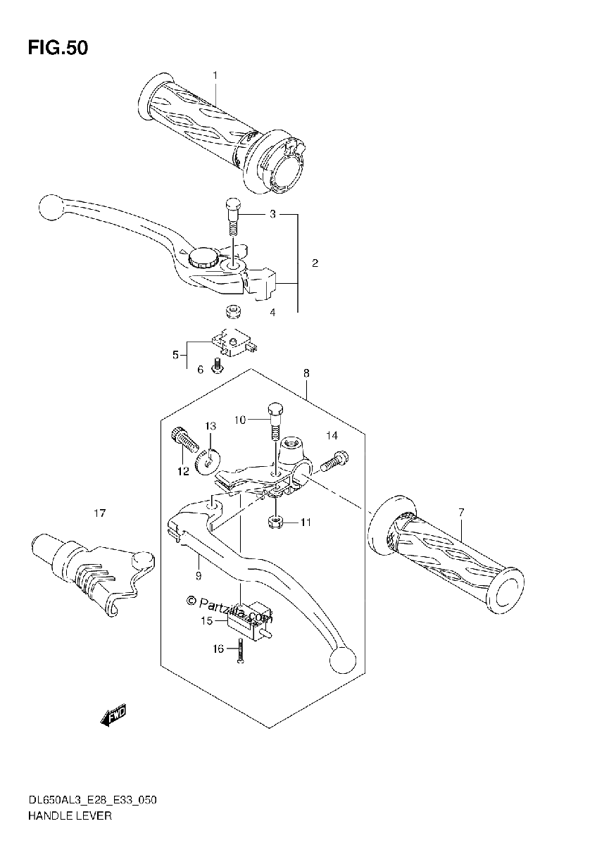 Diagrama de HANDLE LEVER