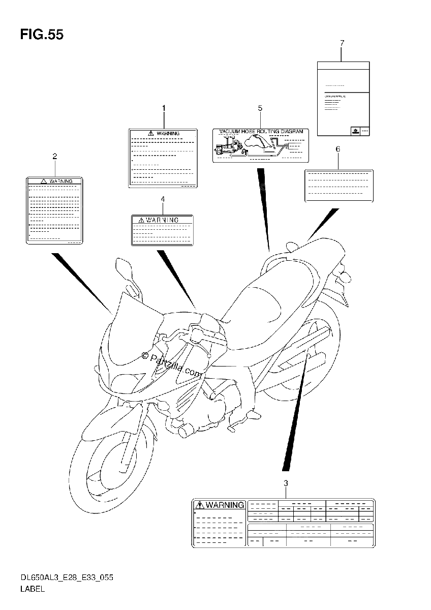 Diagrama de LABEL DL650AL3 E33