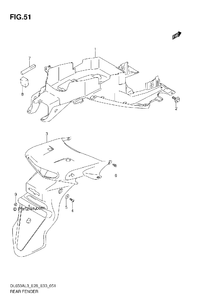 Diagrama de REAR FENDER