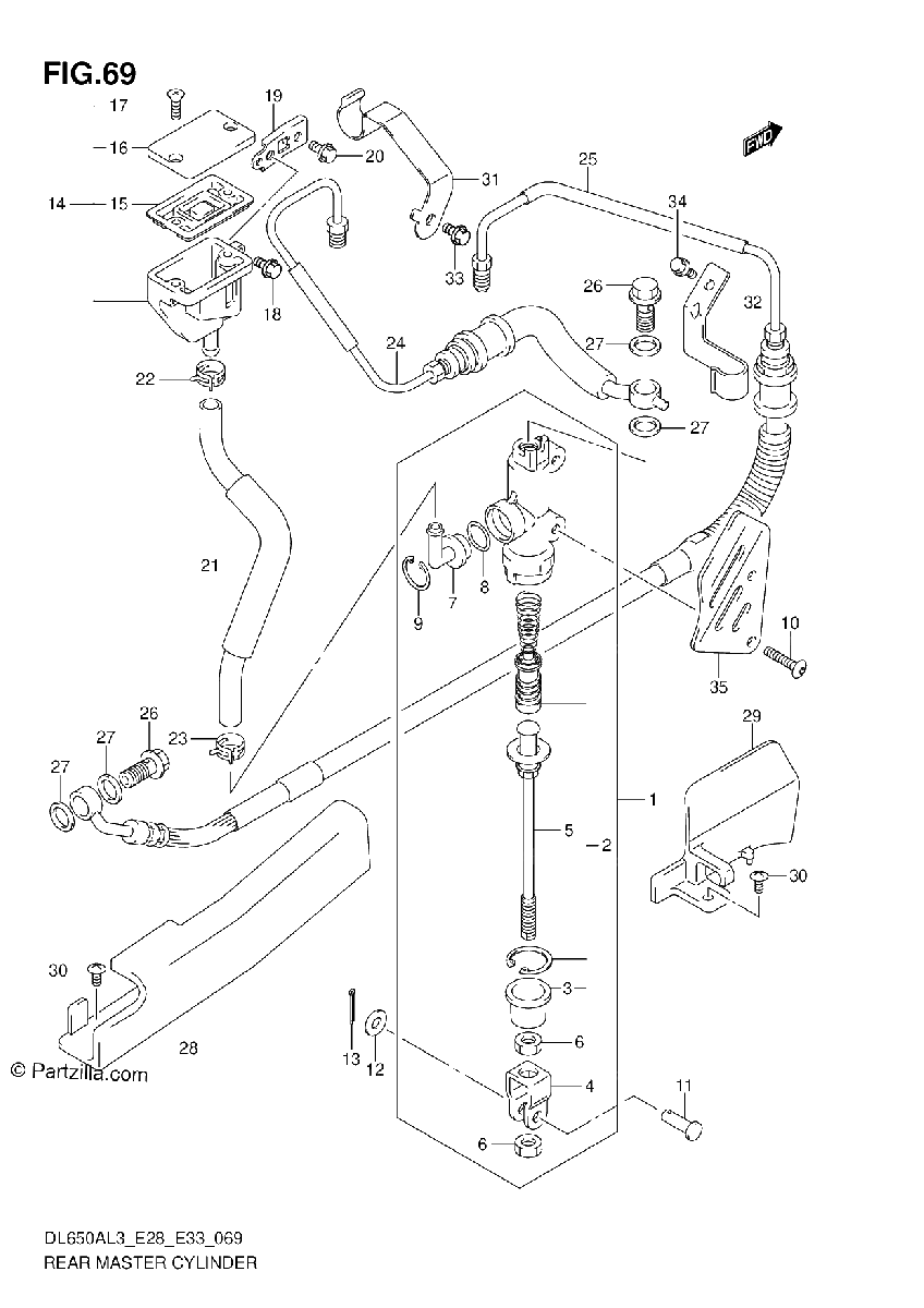 Diagrama de REAR MASTER CYLINDER