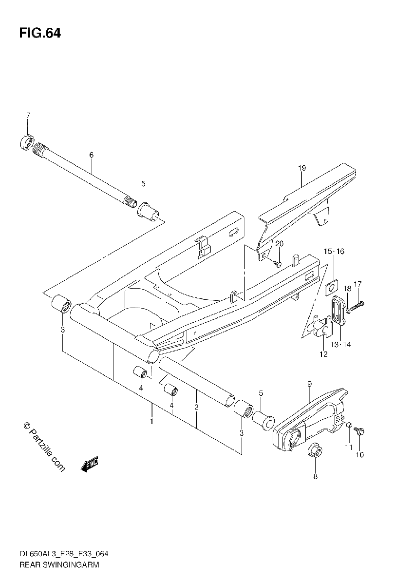 Diagrama de REAR SWINGINGARM