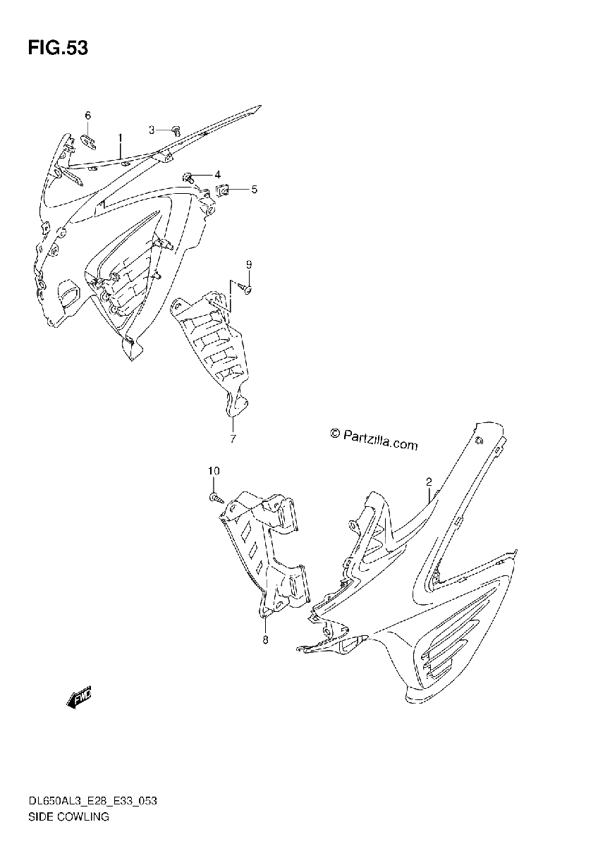 Diagrama de SIDE COWLING