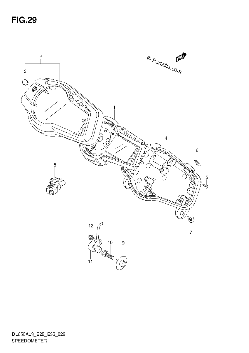 Diagrama de SPEEDOMETER DL650AL3 E28