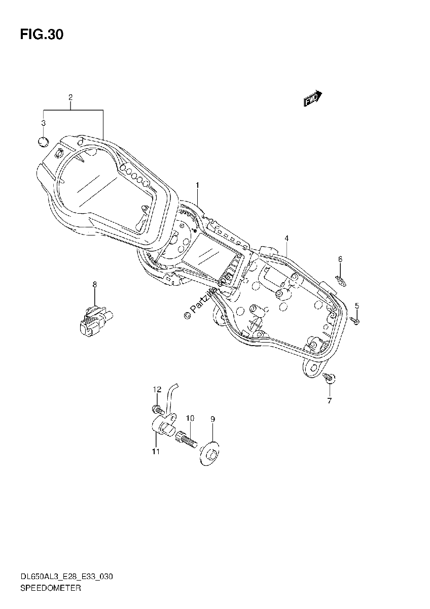 Diagrama de SPEEDOMETER DL650AL3 E33