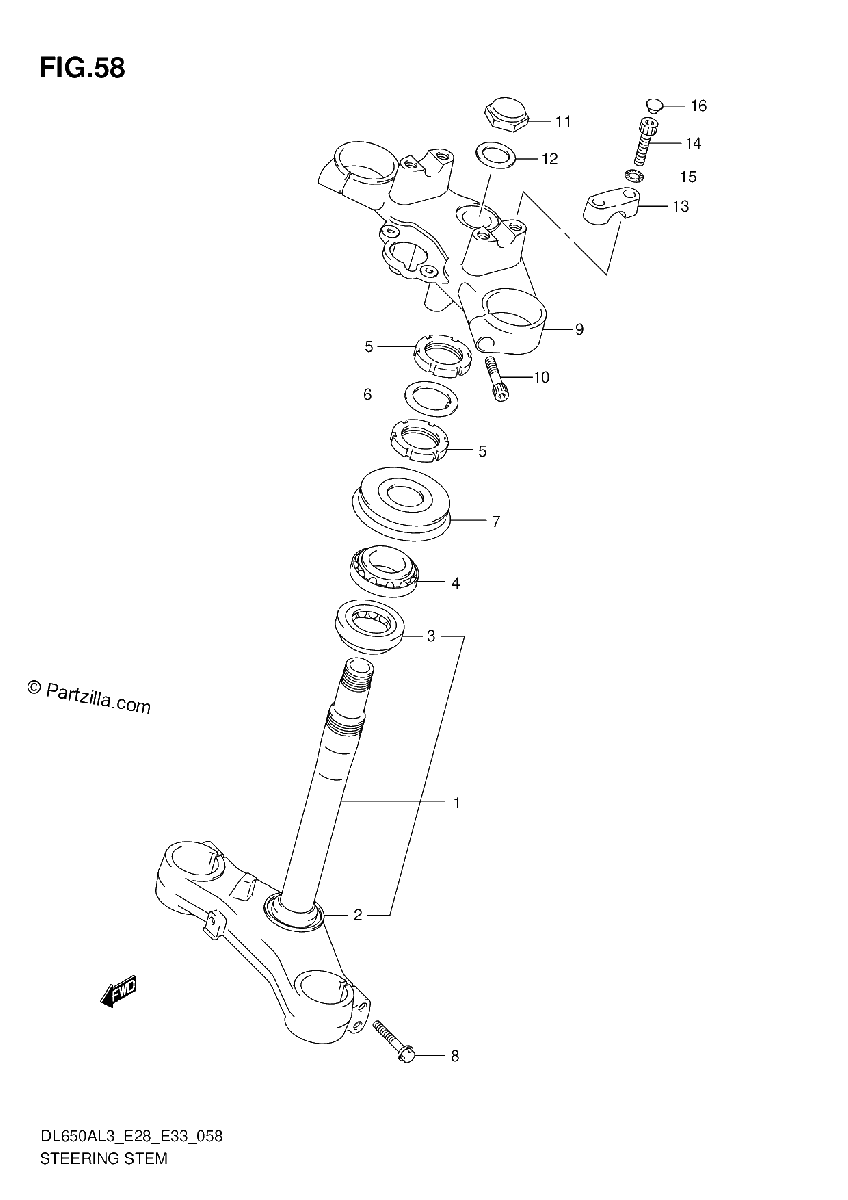 Diagrama de STEERING STEM