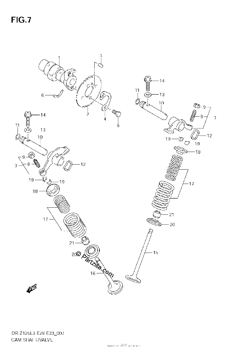 Diagrama de CAM SHAFT VALVE
