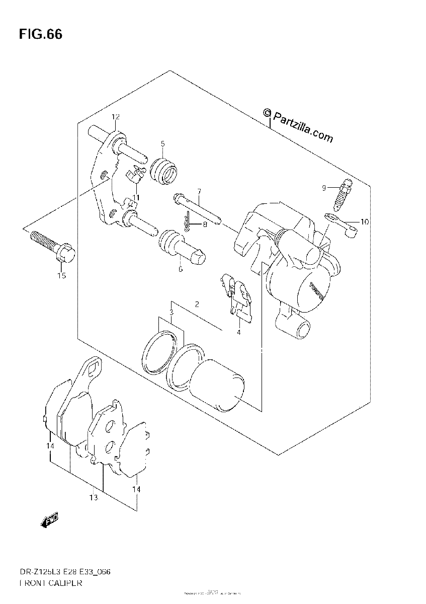 Diagrama de FRONT CALIPER DR Z125LL3 E28
