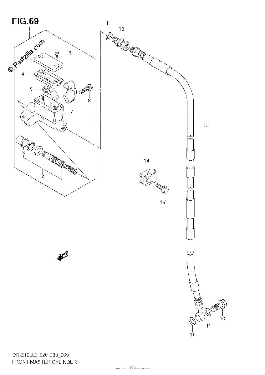 Diagrama de FRONT MASTER CYLINDER DR Z125LL3 E33