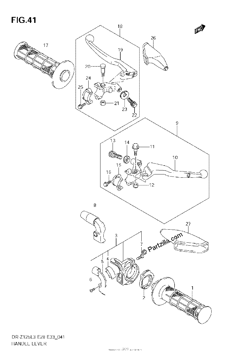 Diagrama de HANDLE LEVER DR Z125L3 E28