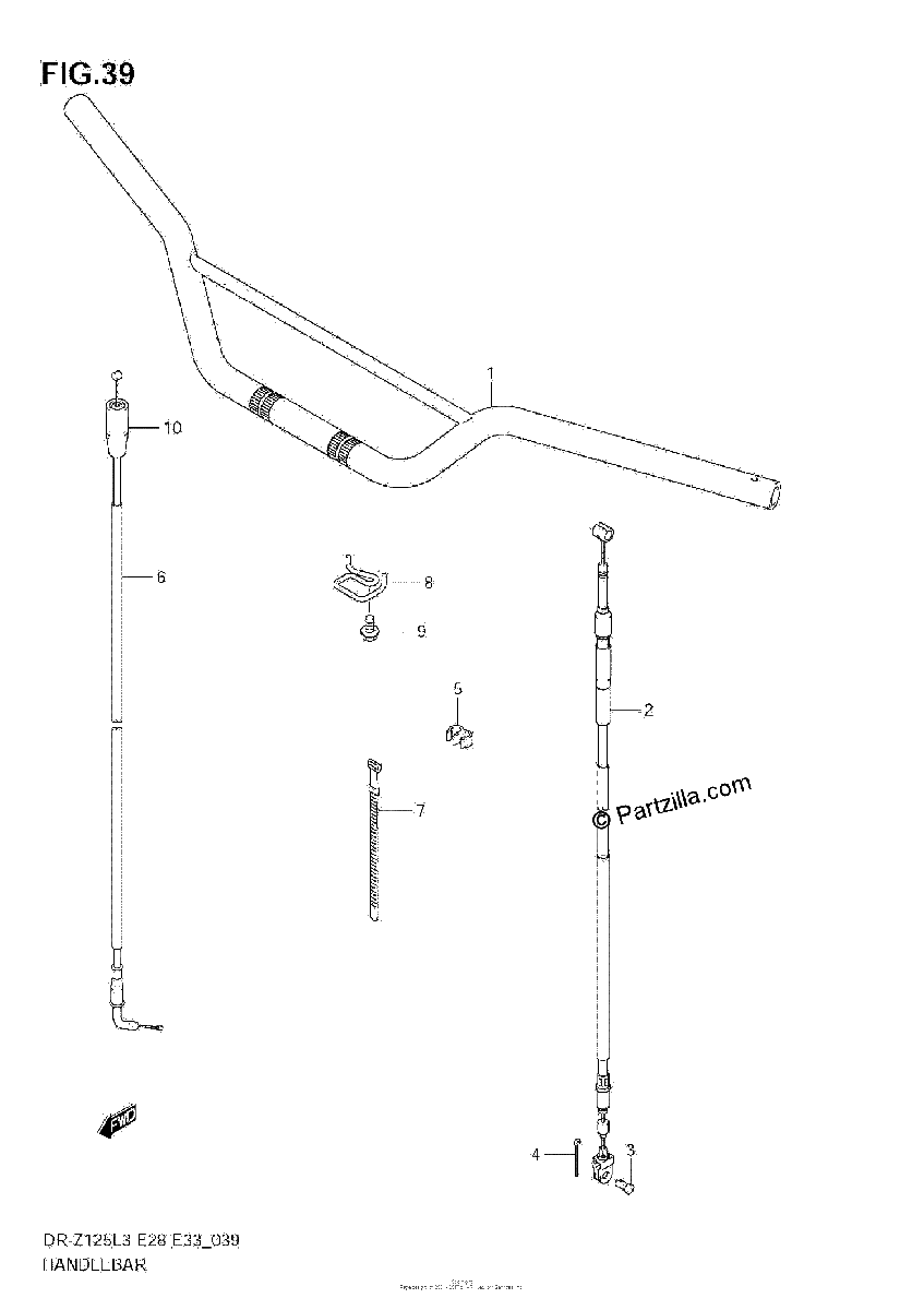 Diagrama de HANDLEBAR DR Z125LL3 E28