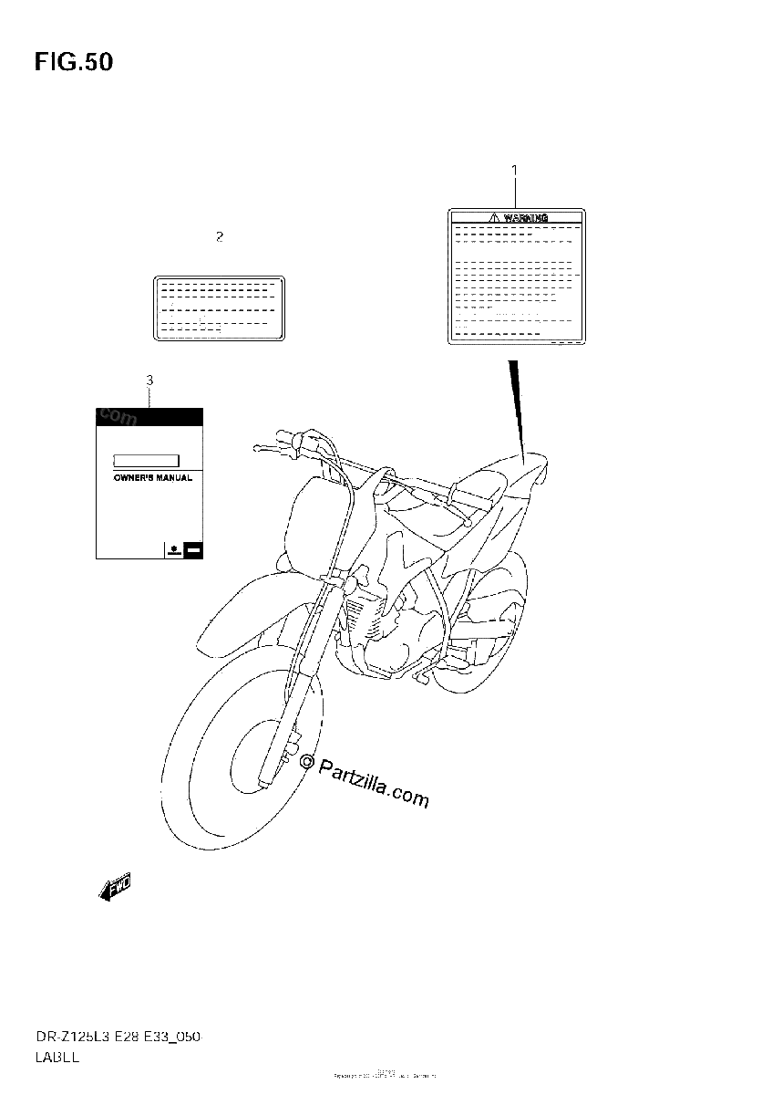 Diagrama de LABEL DR Z125L3 E33