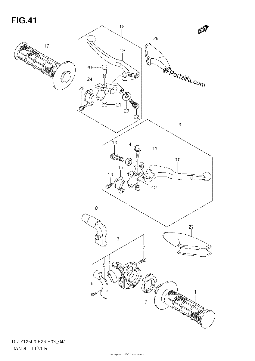 Diagrama de HANDLE LEVER DR Z125L3 E28