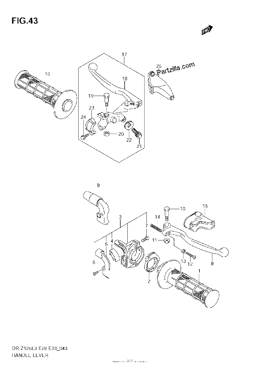 Diagrama de HANDLE LEVER DR Z125LL3 E28